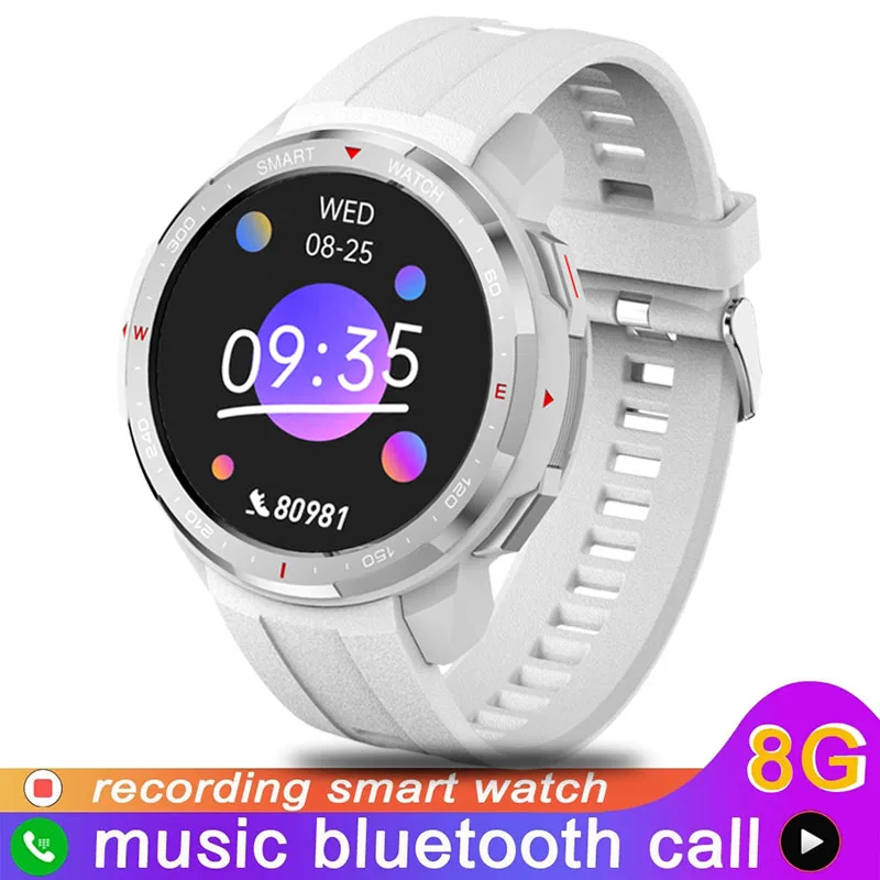 2022 New Bluetooth Call Smart Watch 8G ROM Men Recording Local Music Fitness Tracker Smartwatch For Huawei GT2 pro Xiaomi phone 