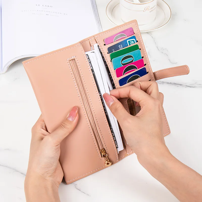 2022 New Women's Wallet PU Leather Luxury Card Holder Clutch Casual Women Wallets Zipper Pocket Hasp Ladies Wallet Female Purse