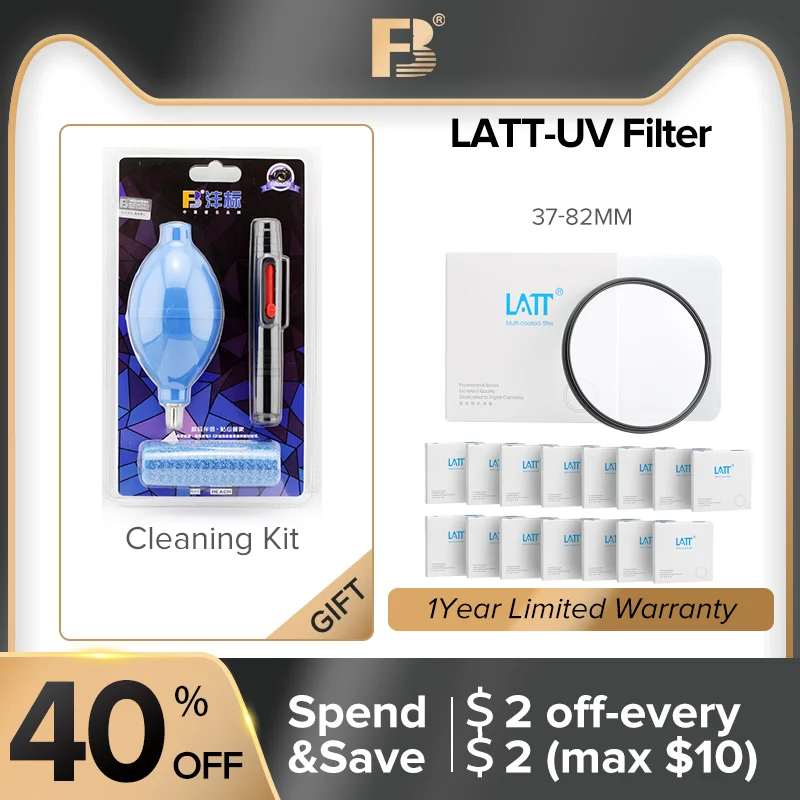 

FB Latt Uv Filter 37-82mm Ultra Slim Optics Multi Coated Ultraviolet Protection Camera Uv Lens Filter