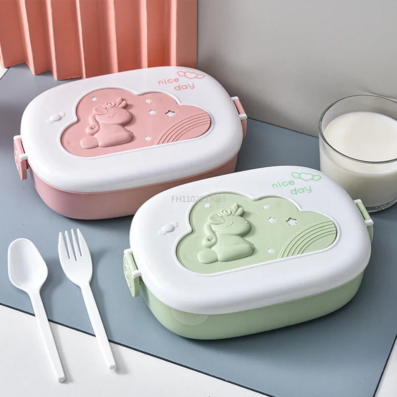 Kitchen Lunch Portable Compartment Fruit Food Box Microwave Lunch Box With Picnic Fresh Box Children Student Bento Boxes