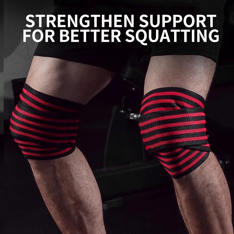 Knee Wraps 1PC Fitness Pressurized Straps Gym Weight Lifting Squat Training Elastic Bandages Leg Knee Compression Wraps
