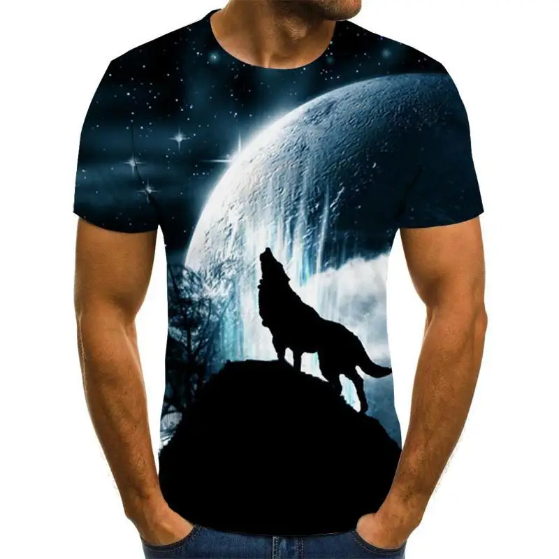 

2020 Men and Women Casual Hip-hop 3D Printing Animal/anime Sleeve Round Neck T-shirt 3D Pattern Hip-hop Personality T-shirt