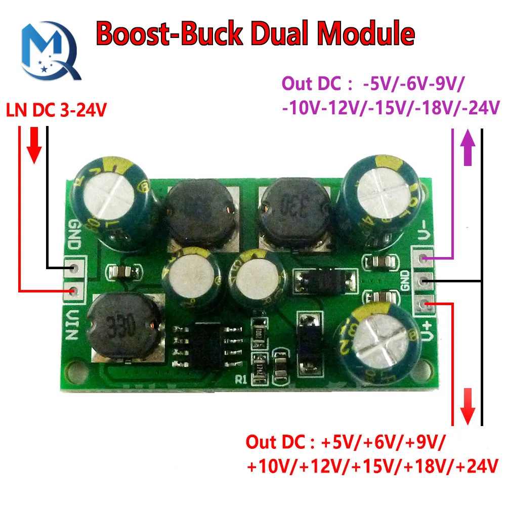 Produktbild von DC-DC Spannungswandler 3–24V Auf ±5V Bis ±24V – Boost/Buck Mit Softstart, Überhitzungsschutz – Für ADC, DAC, Audio