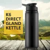 600ml Portable Stainless Steel Bicycle Water Bottle Straight Drinking Outdoors Sports Travel Kettle Metal Water Bottle