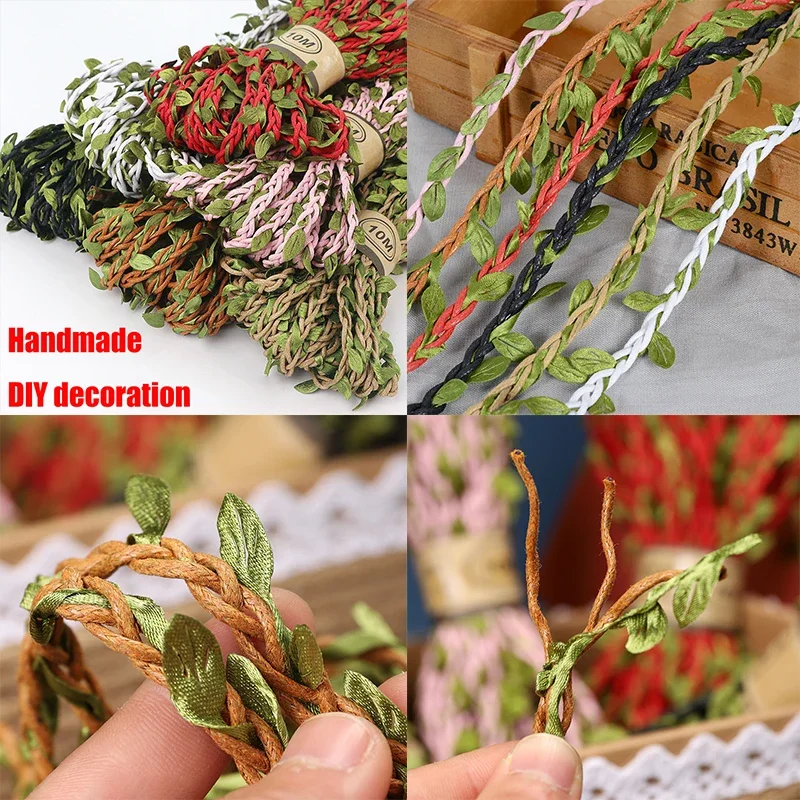 5M Artificial Vine Natural Hemp Rope Jute Burlap Twine Hemp Ribbon Macrame Wall Wedding Home Garden Decor Party Supplies jute rope
