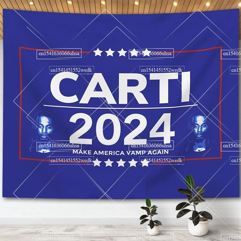 Playboi Carti Meme Tapestry Wall Hainging Hippie Make America Vamo Again Flags Room Decor Aesthetic Background Cloths
