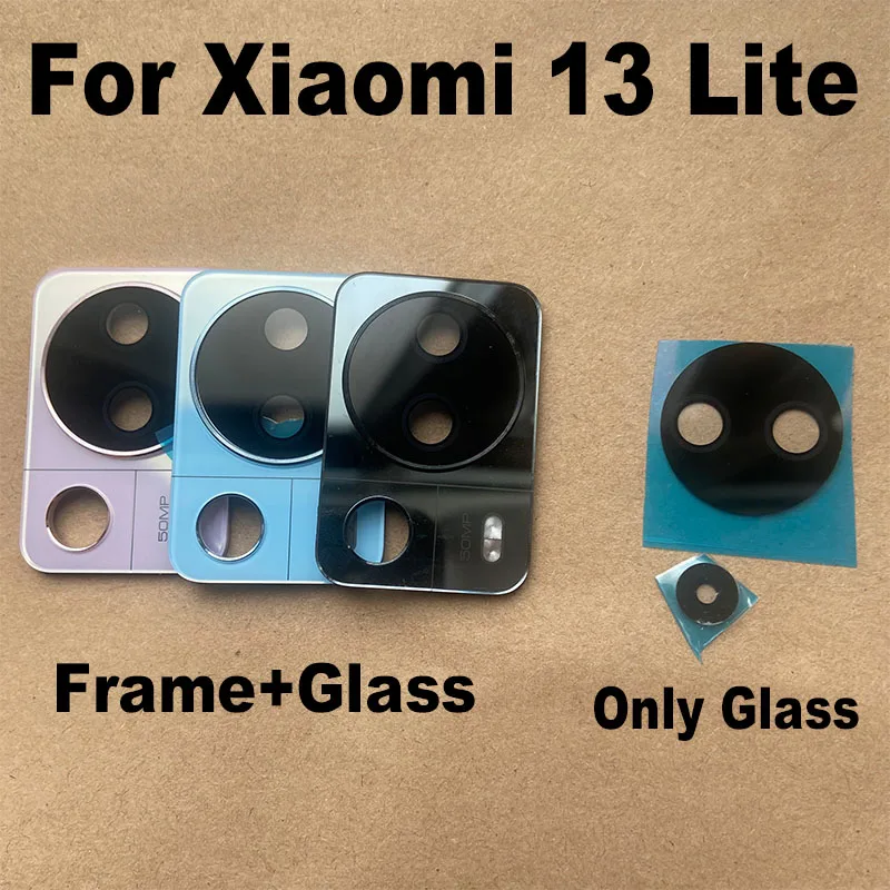 

Для задней камеры Xiaomi 13 Lite стеклянный объектив задняя камера стеклянная рамка крышка с клейкой наклейкой Замена
