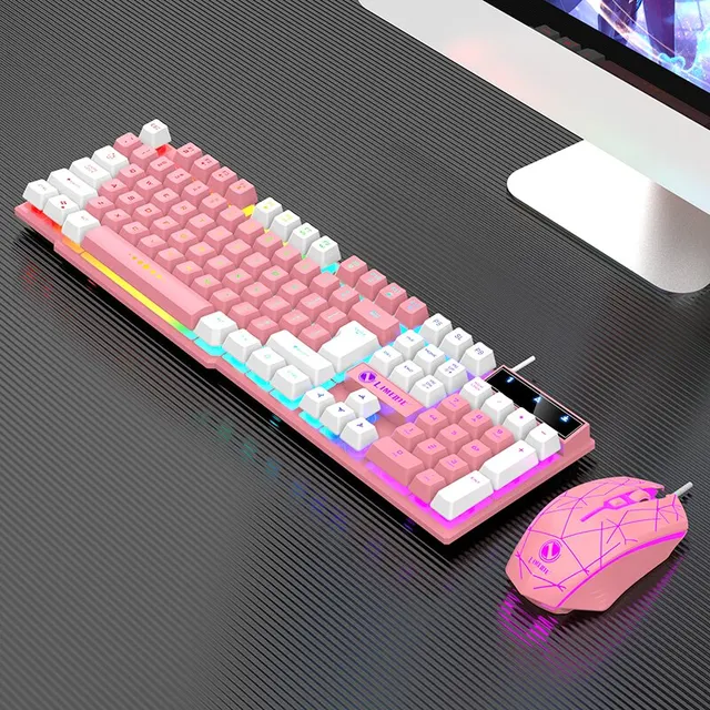 Wired Keyboard And Mouse Set Usb Luminous Mechanical Keyboard And Mouse ...