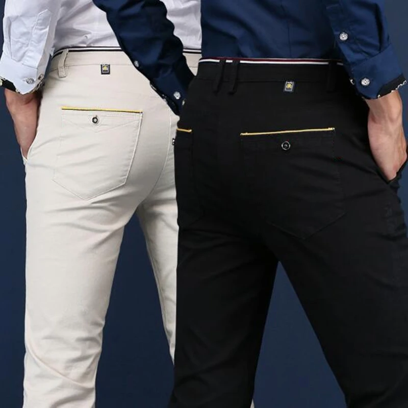 Casual Pants 6 Colors Spring and Summer Men's Slim Casual Pants Fashion Business Cotton Thin Trousers Classic Style