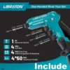 Libraton One-Handed Rivet Gun, Pop Rivet Gun Set, Professional Hand Riveter, Manual Riveting Tool with 200 Rivets for Metal 5
