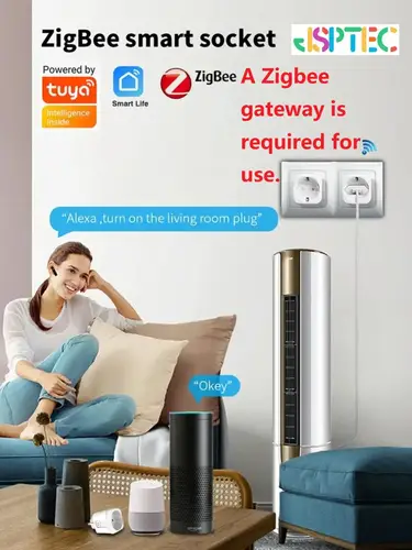 Tuya Zigbee Smart Plug 20A EU Smart Socket With Power Monitoring Timing Function Voice Control Via Alexa Google Home Yandex - Image 2