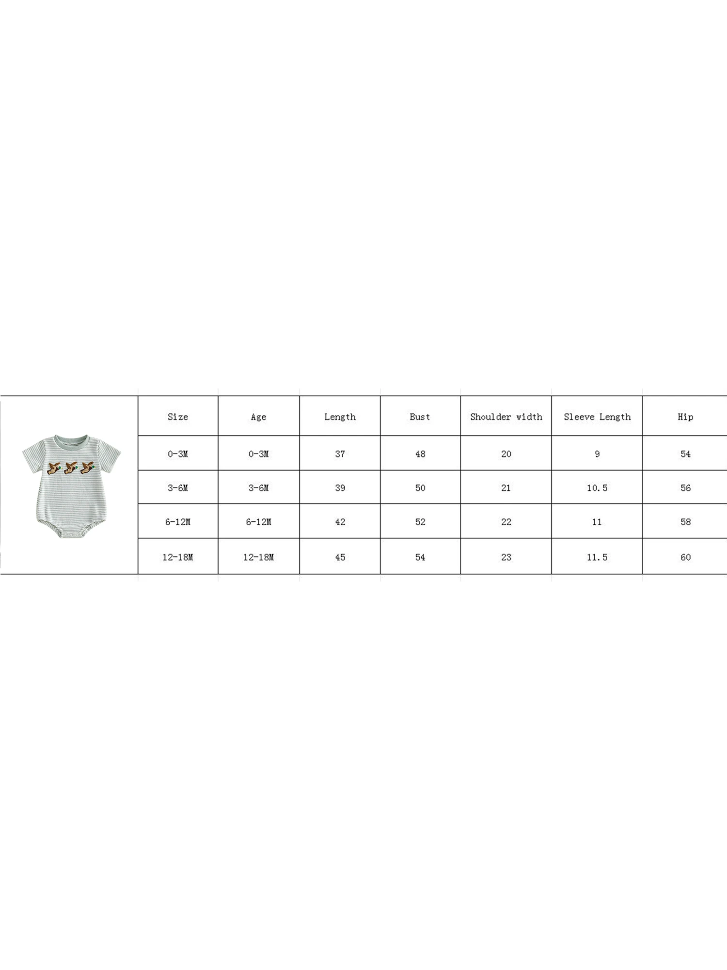 FOCUSNORM 0-18M Schöne Baby Jungen Mädchen Strampler Kurzarm Rundhals Ente Stickerei Body Neugeborenen Overall – Detail 2