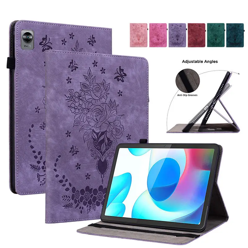 Per Realme Pad Mini Case 8.7 "2022 Rmp2105 Rose Flower Goffrato Funda Per Realme Pad Mini 8.7 Pollici Tablet Cover Coque Capa