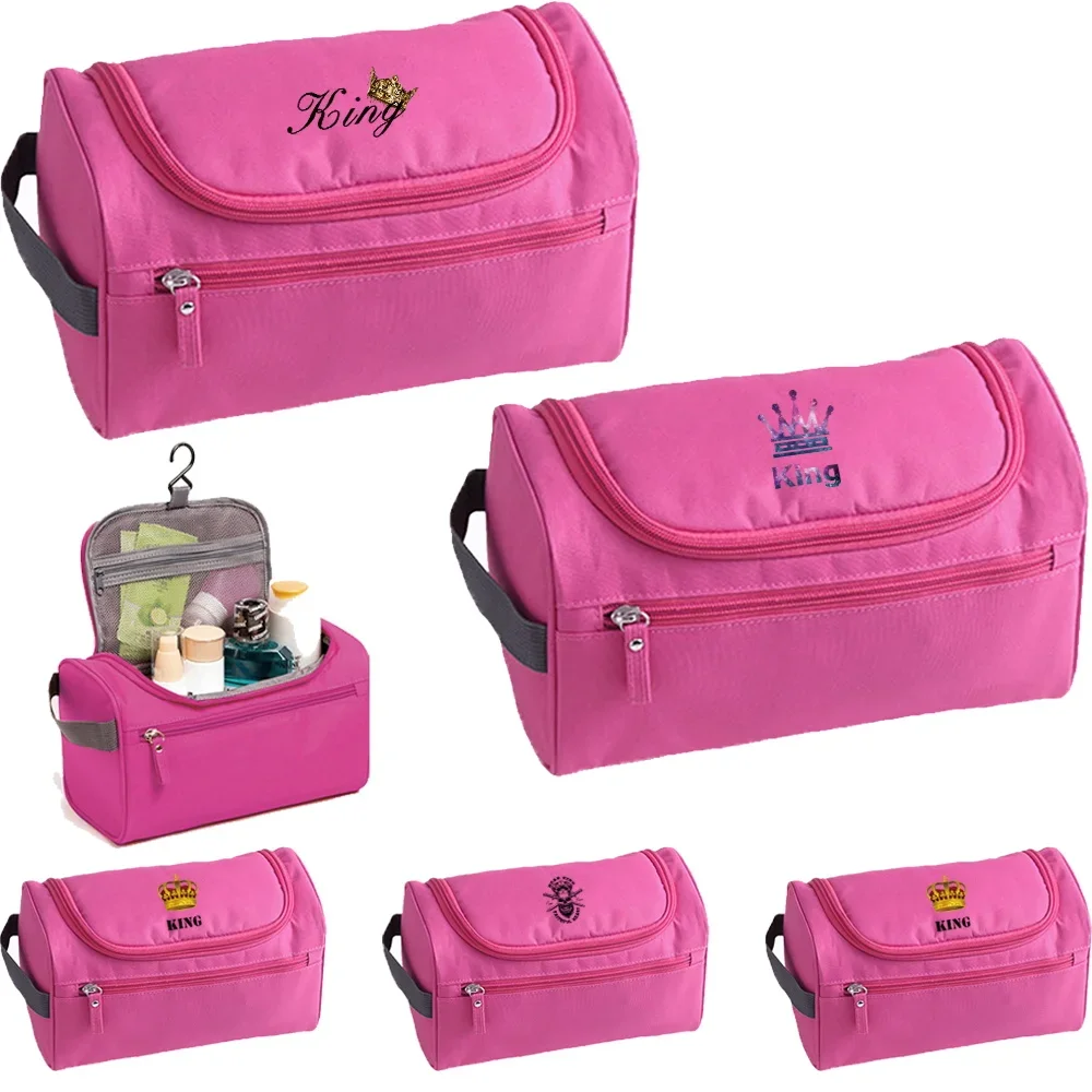 

Travel Cosmetic Bag Women Makup Bag Portable Zipper Wash Bag Toiletry Organizer Painting Queen Series Hanging Waterproof Pouch