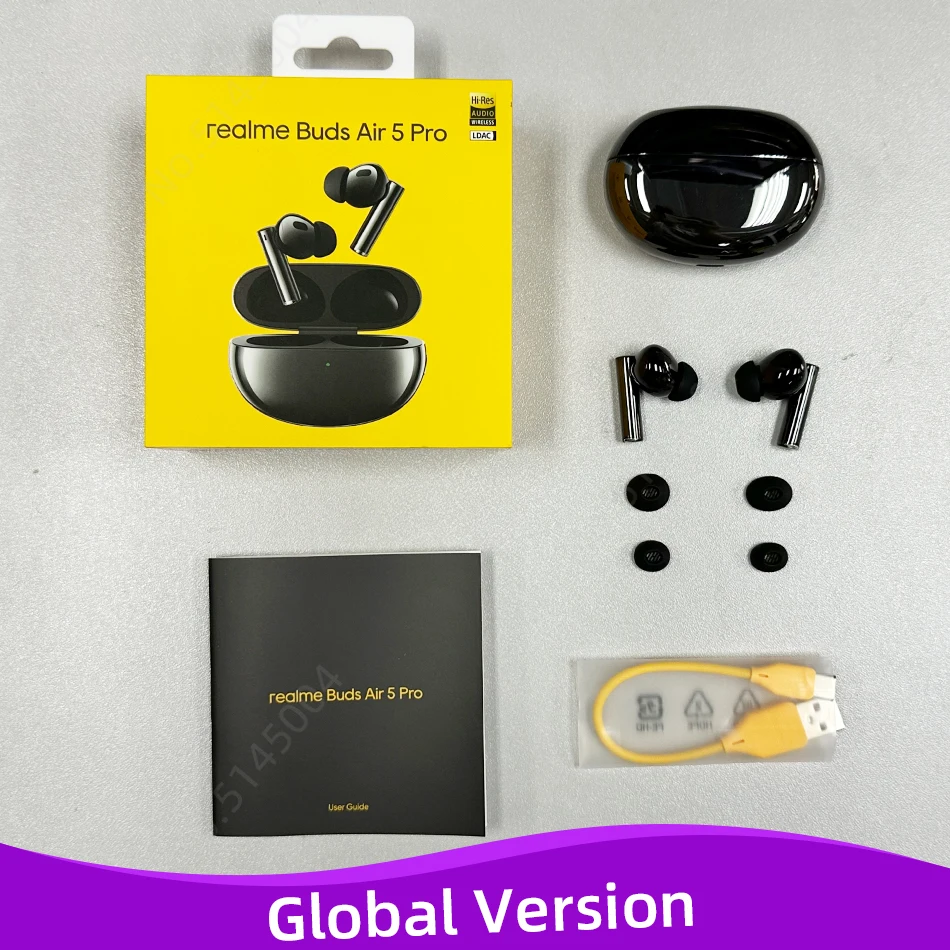 Wireless Earphones Global Version realme Buds Air 6 Pro True Wireless Earphone 50dB Active Noise Cancelling Bluetooth 5.3 TWS Headphone LDAC