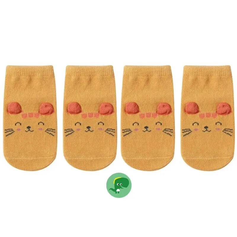 2 Pairs Baby Non Slip Grip Socks Anti Slip Sock Winter Spring Cute
