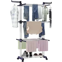 Clothes Drying Rack,Folding Clothes Rail Storage Rack, 4 Tier Clothes Horses Rack Stainless Steel Laundry Garment Dryer Stand 1
