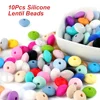 TYRY.HU 10Pcs Silicone Abacus Lentil Beads 12mm BPA Free Baby Teething Beads Chewable Baby Teethers Pacifier Chain Accessories 1