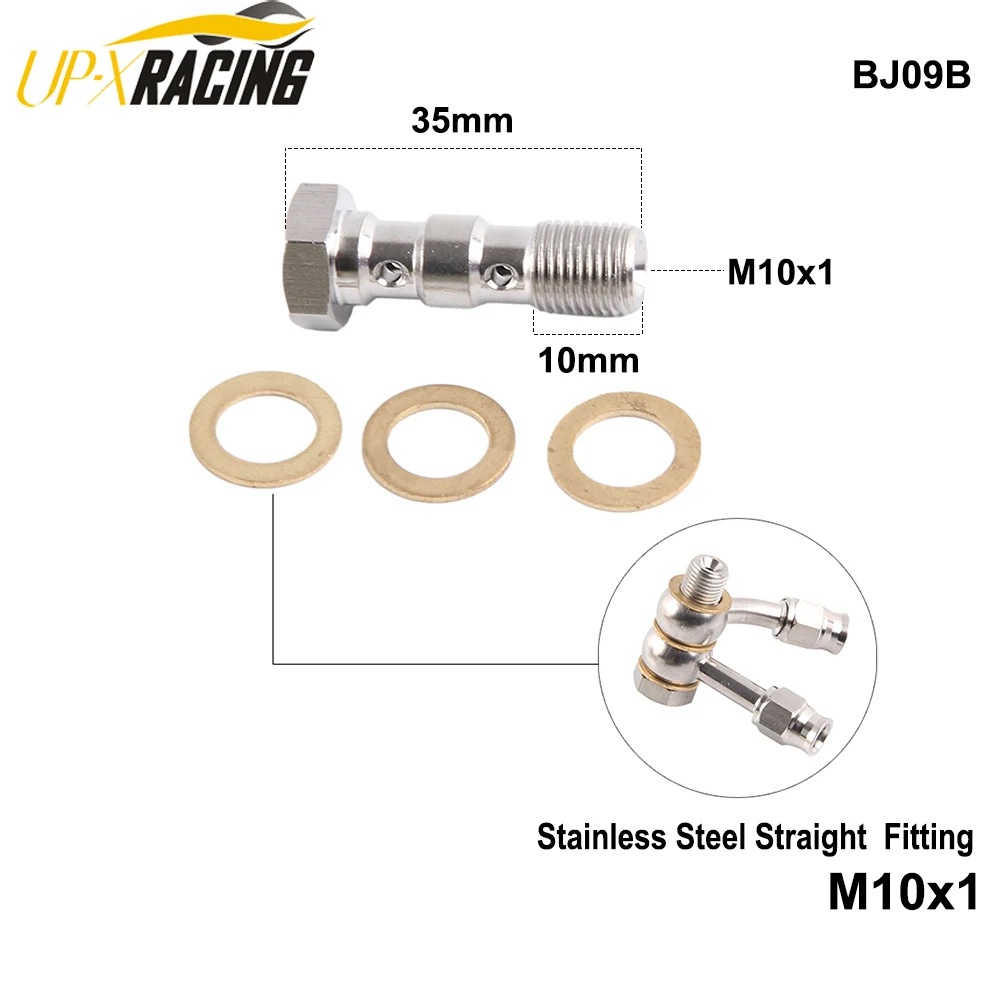 m10x1 AN3 M10x1.25 Motorcycle Motor Bike Hydraulic Brake Oil Hose Line Banjo Fitting stainless Steel