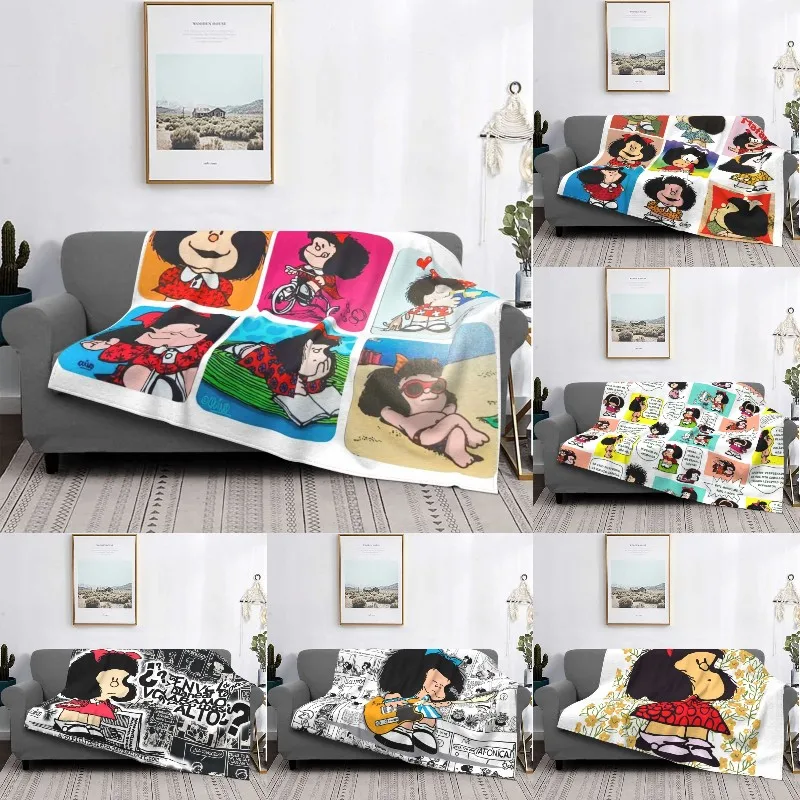 

Anime Mafalda Blanket Soft Fleece Spring Autumn Warm Flannel Cartoon Kawaii Throw Blankets for Sofa Outdoor Bed Quilt