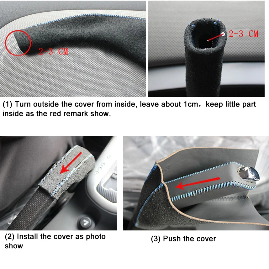 Car Handbrake Covers Case for Volkswagen VW Bora Polo Santana Passat Jetta Genuine Leather Auto Cover