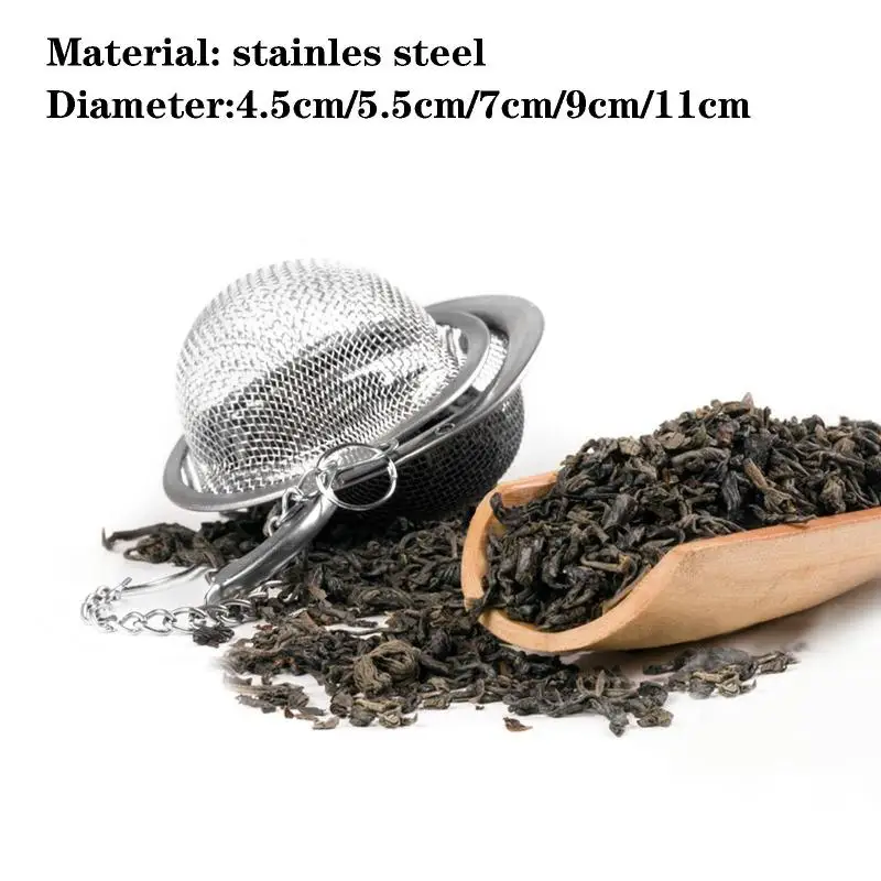 5 Size 4.5cm/5.5cm/7cm/9cm/11cm Stainles Steel Teaware Mesh Strainer Infuser Tray Tea Herbal Filter Accessories Kitchen Tool