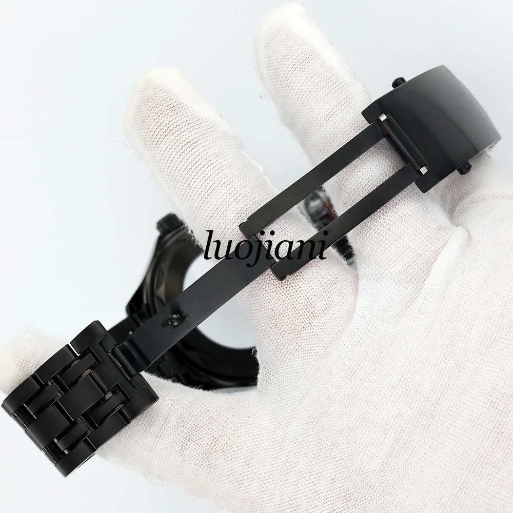 41mm Black PVD NH35 Watch Case and bracelet Stainless Steel 10ATM Waterproof fit NH35 NH36 Movement 31MM dial Seamaster 300 Case