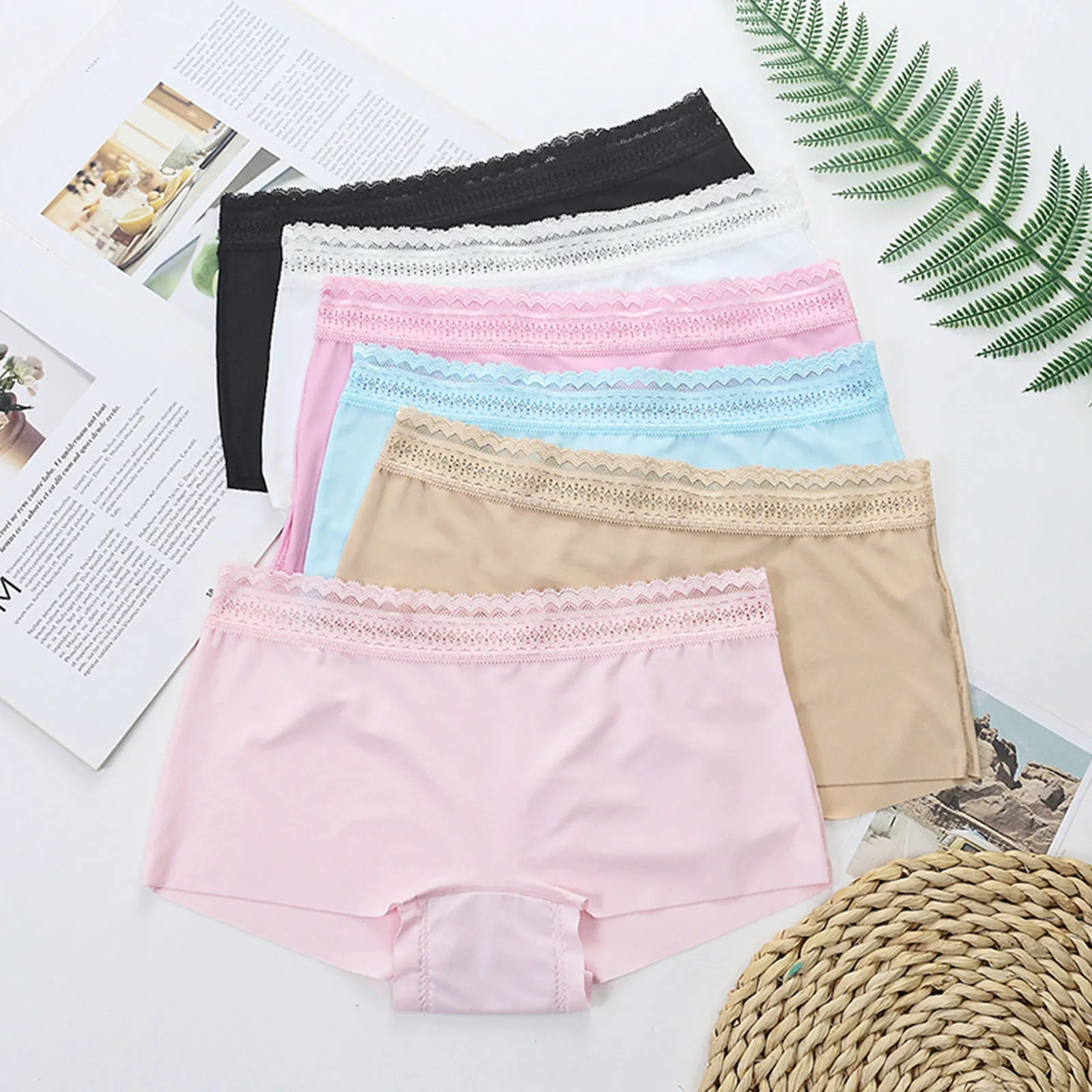 Women Cotton File Hip Lifting Boxer Panties Brazilian Style Women Anti Glare Soft Stretch Elastic Leggings