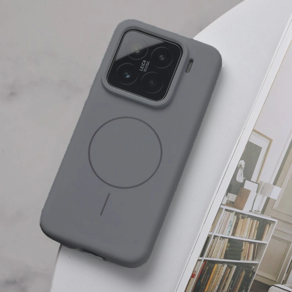 Premium Liquid Silicone Shockproof Magnetic Wireless Charging Case - Flocking Cover