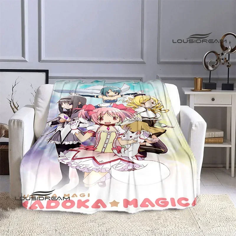 Puella Magi Madoka Magica Cartoon printed blankets Flange Warm blanket picnic blanket Soft and comfortable blanket Birthday Gift 3