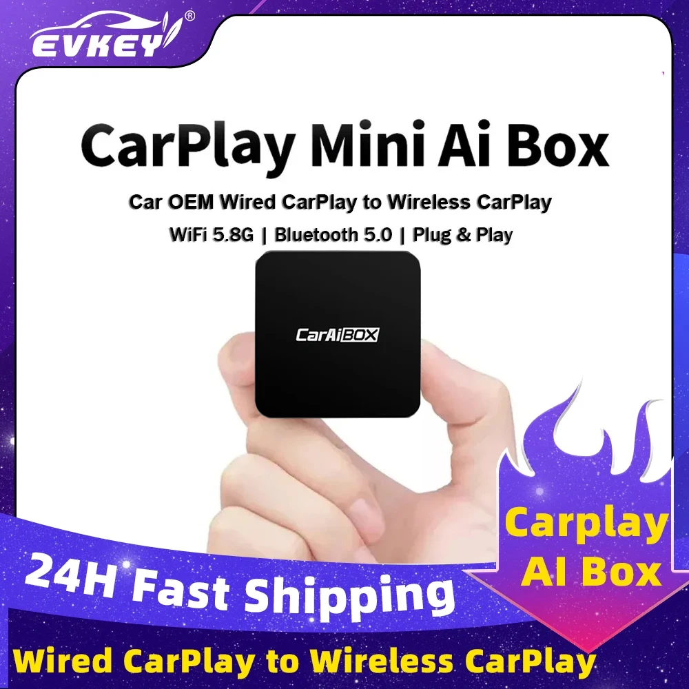 EVKEY-CarPlay-AI-Box-para-carro-OEM-CarPlay-com-fio-Sistema-CarPlay ...