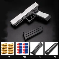 Toy Pistol Soft Bullet Toy Guns M1911 Shell Ejected Foam Darts Blaster Manual Airsoft Weapon with Silencer For Kids Adults 2