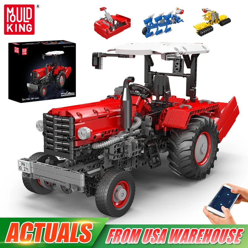 Mould King 17064 Technical Car Toys The RC Motorized Agricultural Tractor Building Block Enginerring Truck Kids Christmas Gift