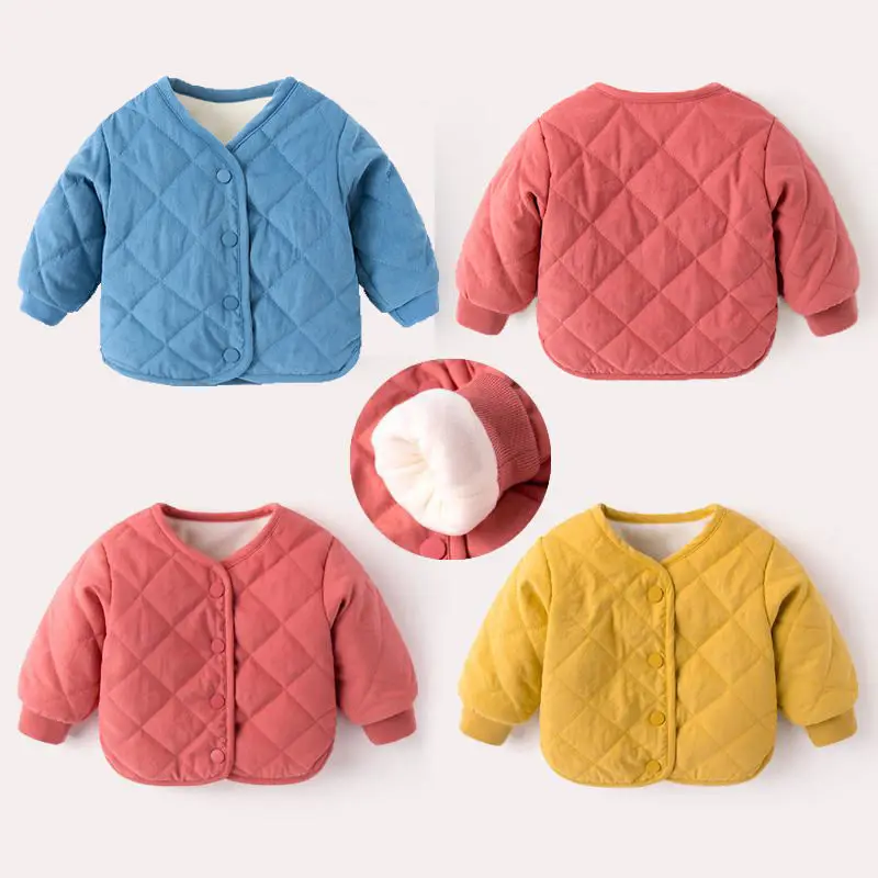 flocking cotton-padded clothes boy baby coat thickening cotton-padded jacket of the girls baby winter clothes the children