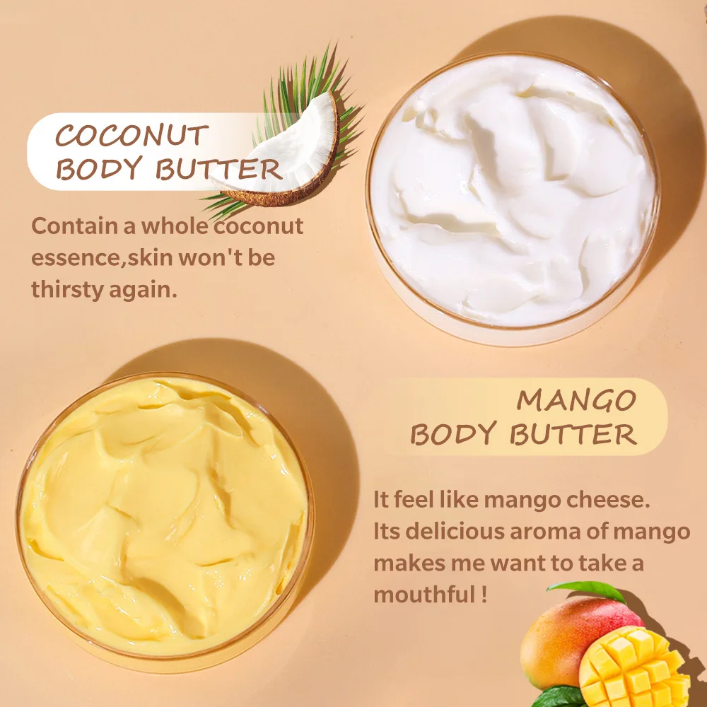 200ml High Moisturizing Body Butter Cream Coconut Mango Flavor Body Cream Moisturizing and Nourishing Body Repair Cream 5