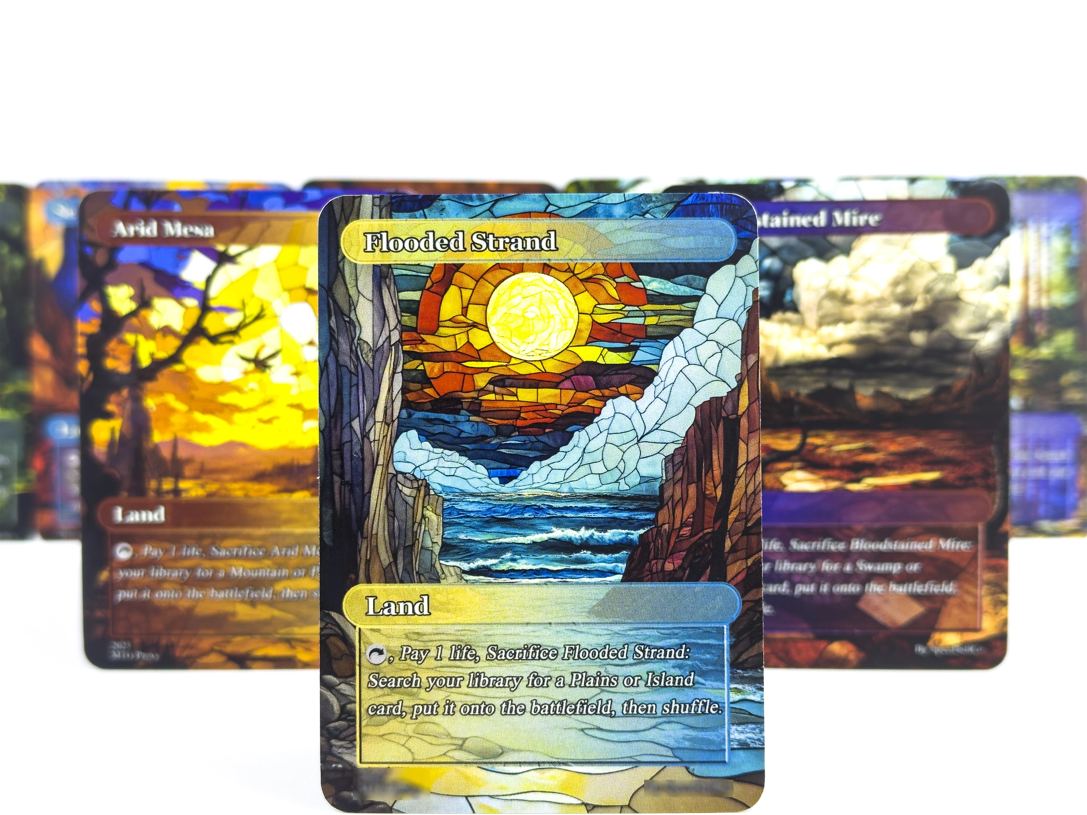 10x TCG 픽스 랜드 | 유리 아트 스타일 본드 랜드 프록시 | 커맨더 데크용 랜드 세트 | EDH 또는 cEDH를 위한 프리미엄  프록시 랜드-Freehip.co.kr