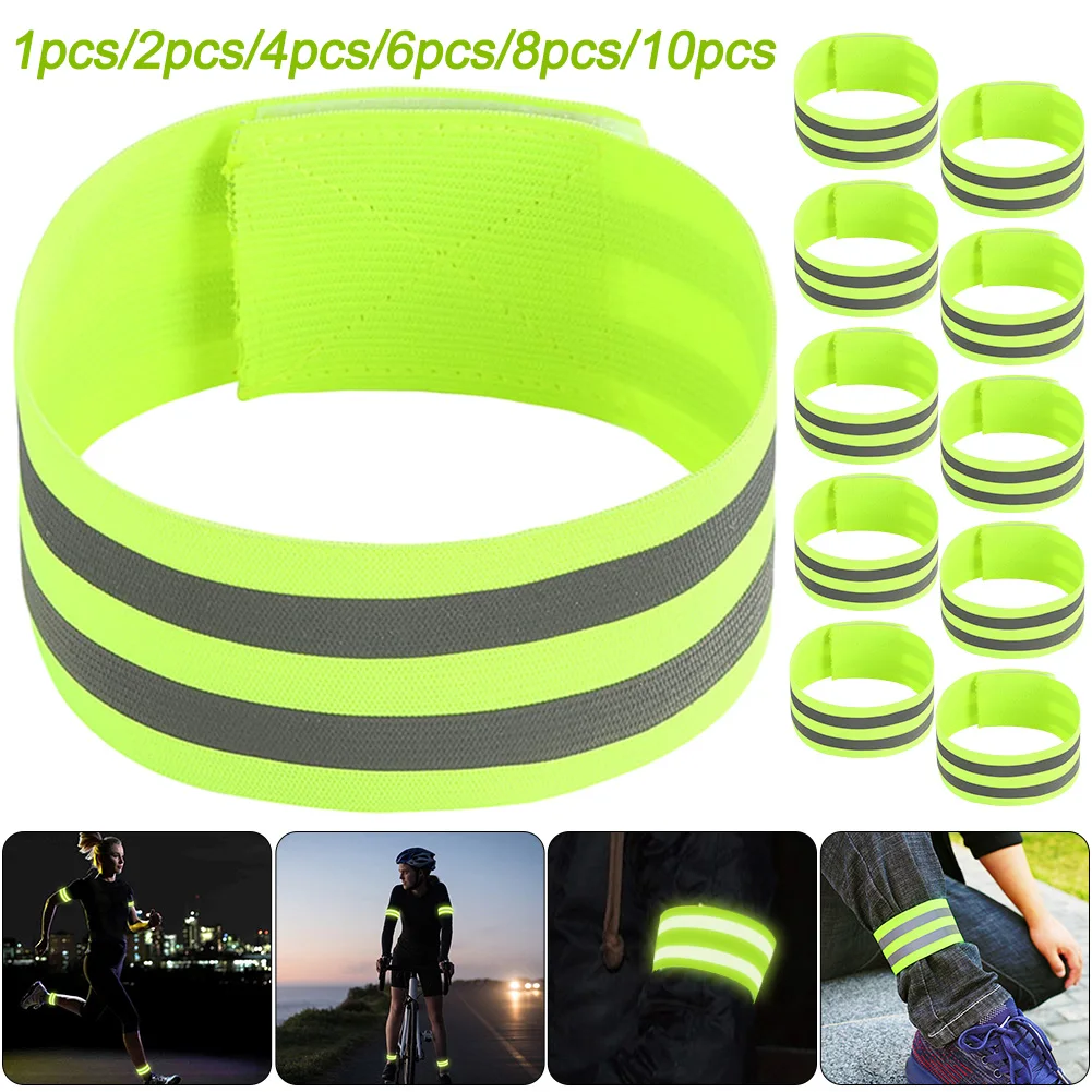 

Reflective Band Safety Reflective Straps Bracelets High Visibility Reflective Running Gear Elastic for Wrist Arm Ankle Leg