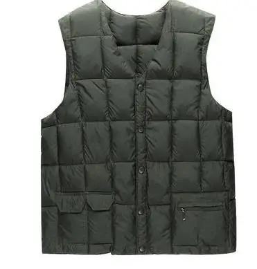 Description Picture 3 of itemMens Hot Sale V-Neck Sleeveless Vests Male Hot Sale Thicken Winer Single Breasted Warm Down Outerwear Cotton Coats Waistcoat