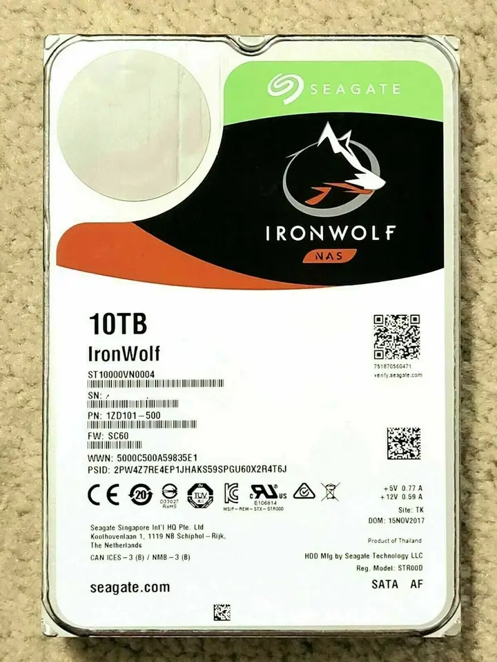 For Seagate IronWolf Pro ST10000VN0004 10TB 7200 RPM 256MB Cache 