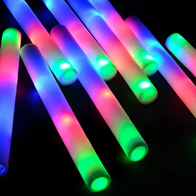 LED Foam Glow Sticks Light Up Sticks Cheer Tube 3 Modes Flashing Glow in  The Dark Light Birthday Wedding Party Stick Supplies - AliExpress