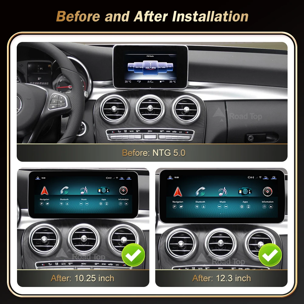 메르세데스 벤츠 C 클래스 GLC W205 V 클래스 W447 2015-2018, 안드로이드 13 라디오, GPS 네비게이션, 블루투스, 와이파이 헤드 유닛, 카플레이