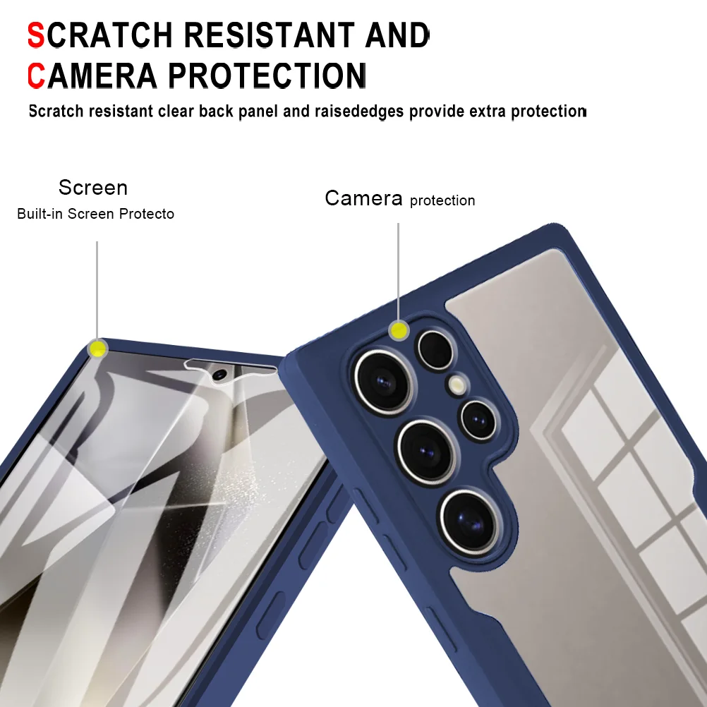 Ultra-Slim 360° Double-Sided Clear Protective Phone Case with Screen Protector