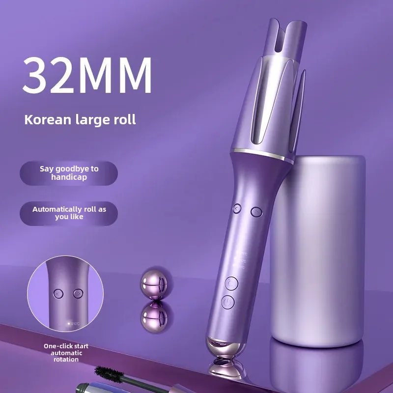 Automatic Curling Iron Large Wave Electric Rotating Hair Curler Ceramic Coating Damage-Free Lazy Person Essential Hair Tool