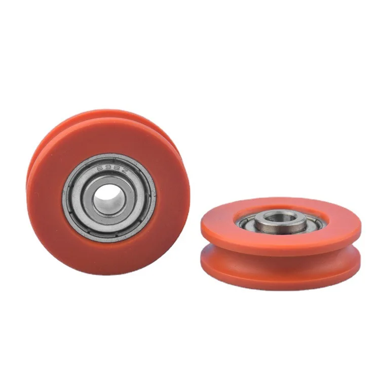 Pom Delrin U Groove Pulley Guide Wheel Bearing Pulley Furniture Door Moving Wheel 5Pcs 5x25x9mm