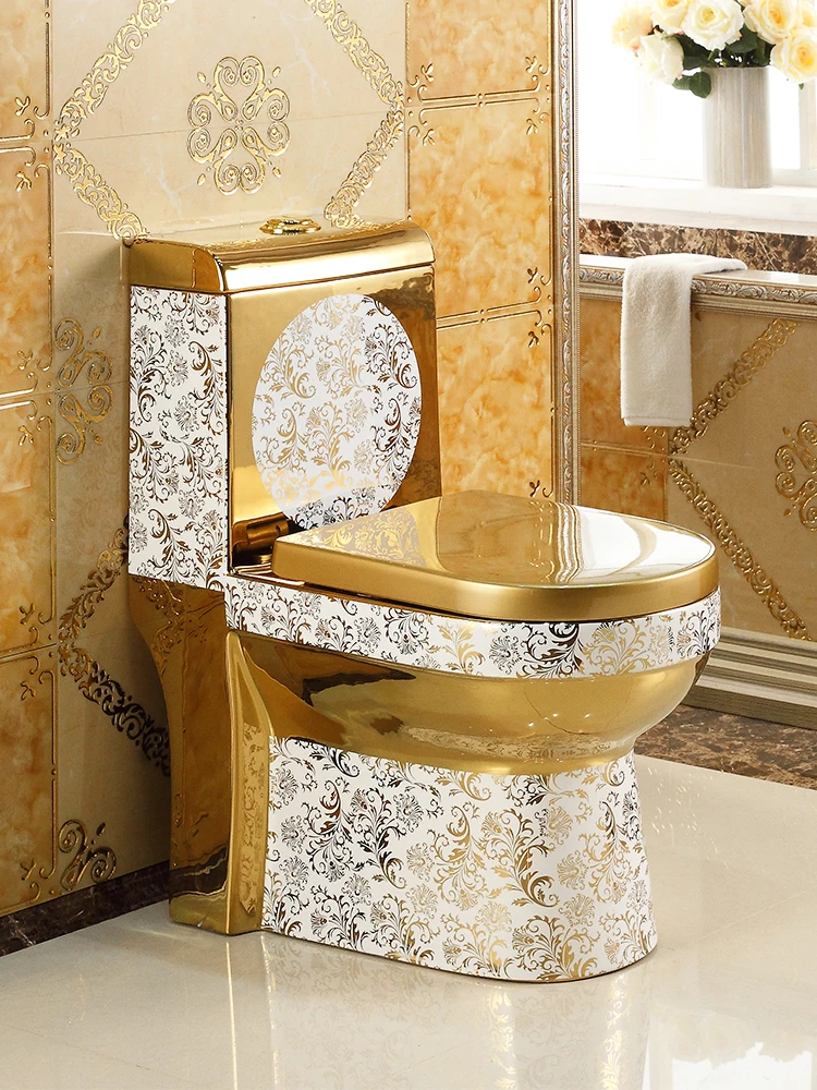 

Toilet, household flush toilet, water-saving, silent siphon, super vortex gold European style toilet