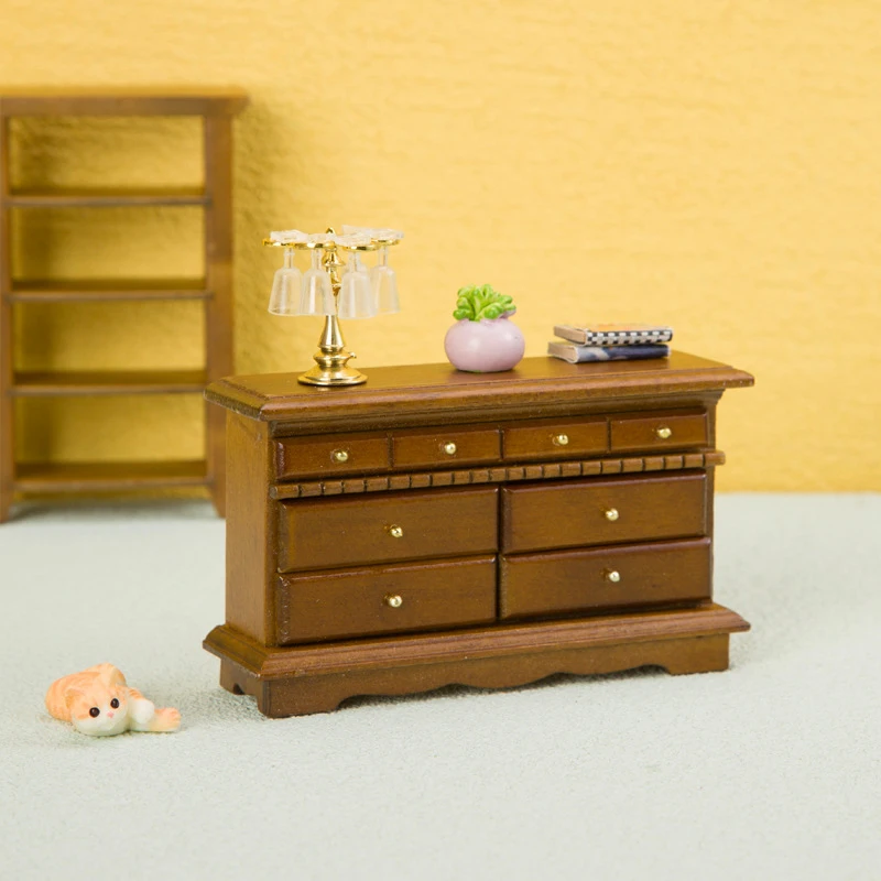 

1:12 Dollhouse Simulation TV Cabinet Bedside Table Model Dollhouse Miniature Furniture Decoration Dolls House Home Accessories
