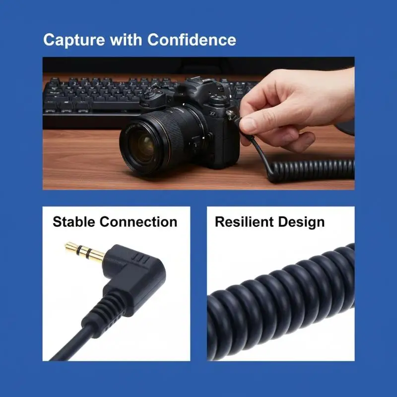 2.5mm 카메라 셔터 릴리스 케이블 N3/DC2 Z5 Z6 Z7 Z6II용 고감도 리모트 코드