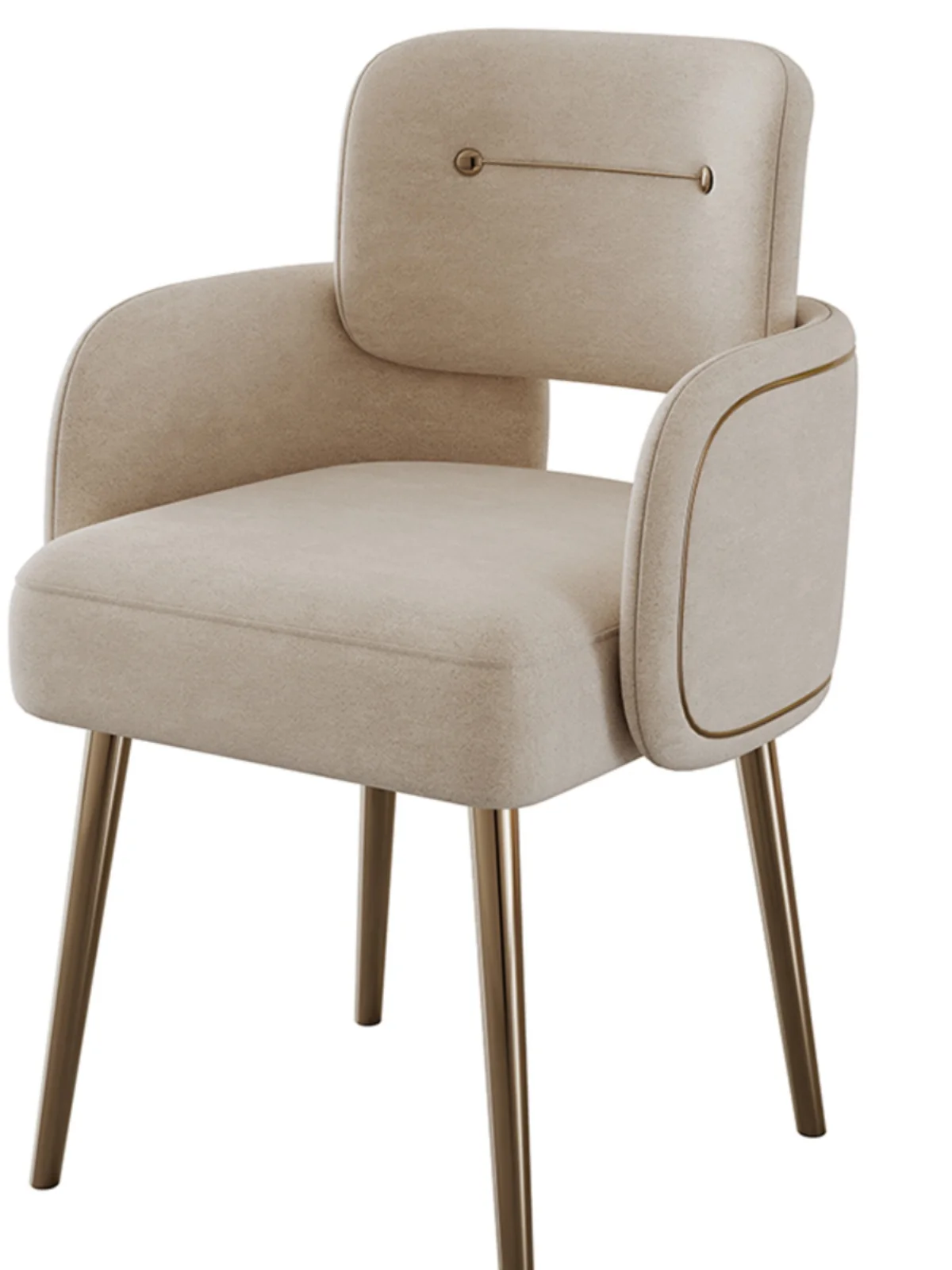 

Italian minimalist and luxurious stainless steel fabric leather dining chairs