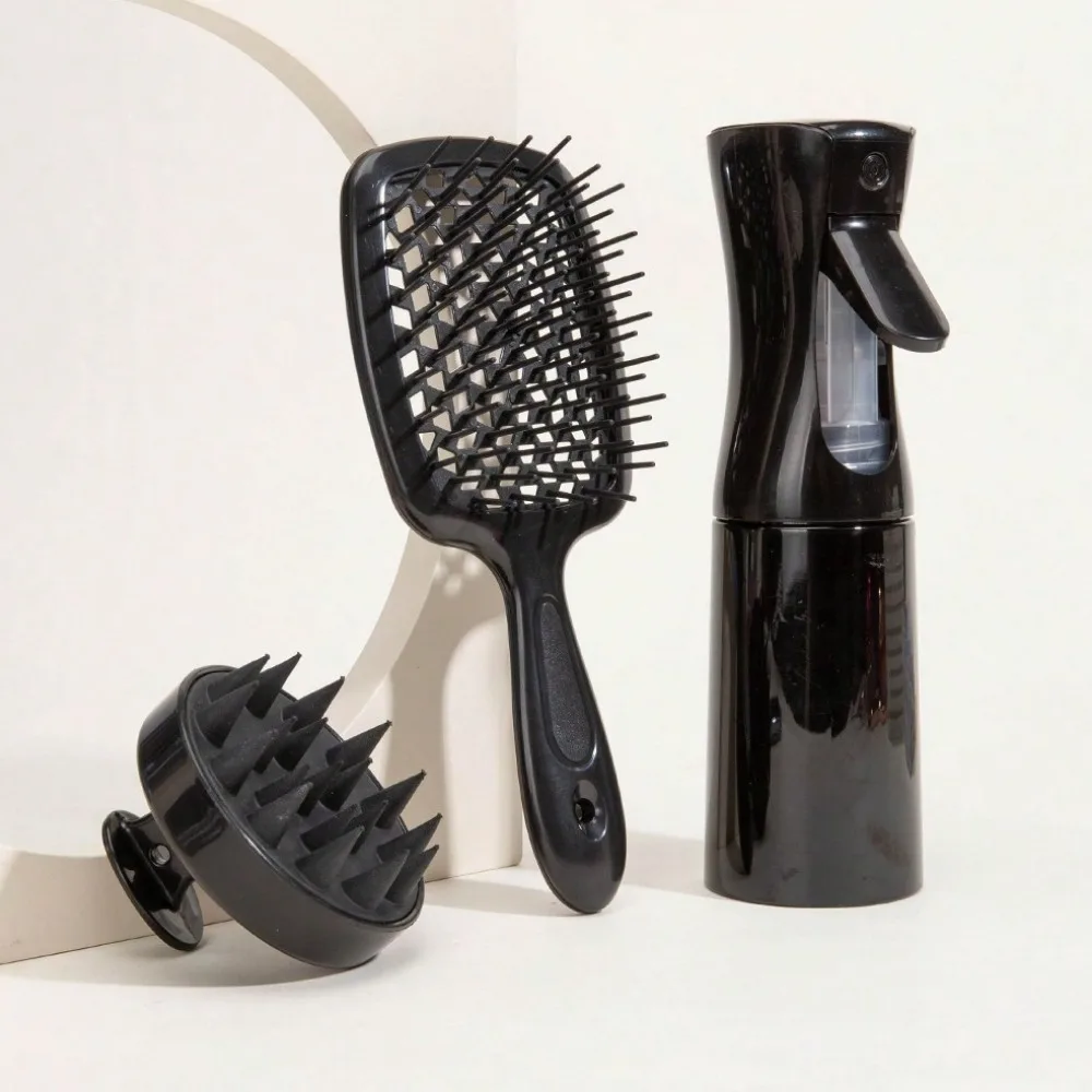 3 Stuks Siliconen Hoofdhuid Massage Borstel Ontwarren Haar Borstel Verwarde Haarkam Kappersfles Salon Kapper Styling Tools