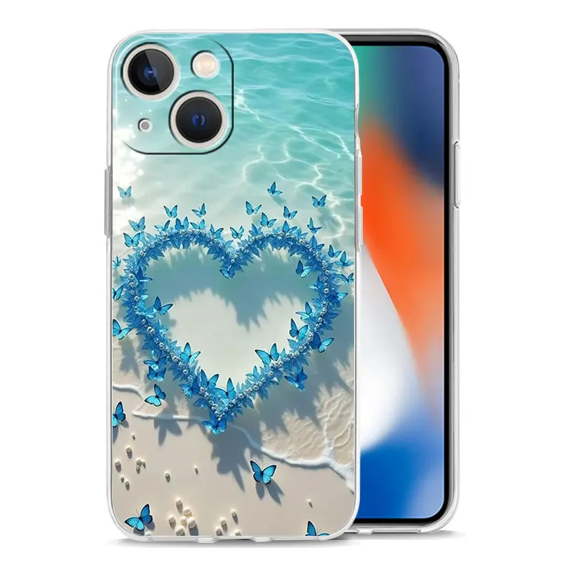 Blue Butterfly Ocean Waves Phone Case Cover